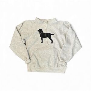 VTG 90s The Black Dog Sweatshirt Sz L Gray Martha's Vineyard USA Made Dog Logo